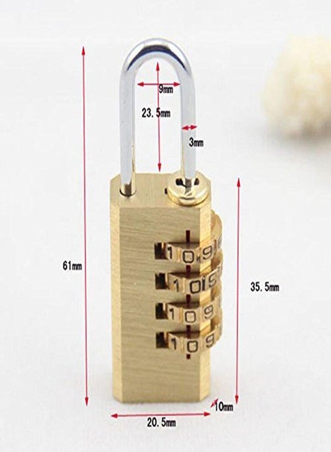 SHB 4 Digit Brass Number Lock Small Bag Lock Travel Lock Luggage Resettable Password Locks Combination Padlock - Image 4